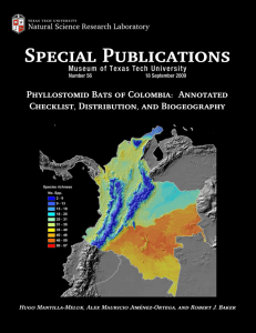 Phyllostomid Bats of Colombia - Natural Science Research Laboratory
