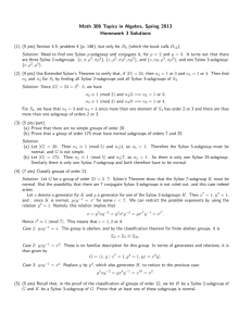 Math 306 Topics in Algebra, Spring 2013 Homework 3 Solutions