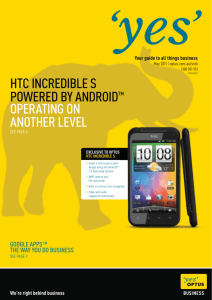 htc incredible s powered by android™ operating on another