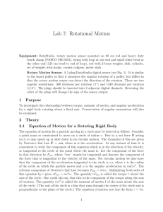 Lab 7: Rotational Motion