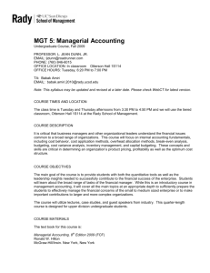 MGT 5: Managerial Accounting