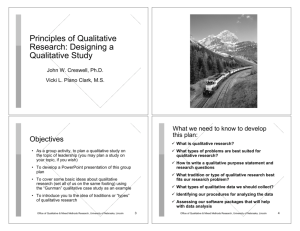 Principles of Qualitative Research: Designing a