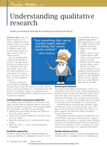 Understanding qualitative research