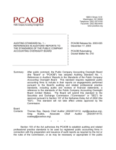PCAOB Release - Auditing Standard 1