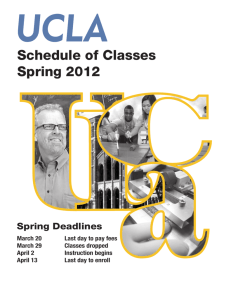 UCLA Schedule of Classes Spring 2012