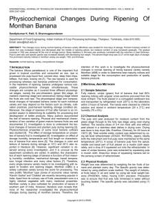 Physicochemical Changes During Ripening Of Monthan Banana