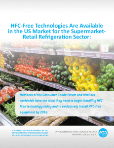 HFC-Free Technologies Are Available in the US Market for the