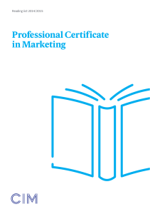Professional Certificate in Marketing