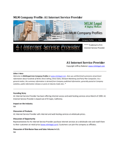 MLM Company Profile: A1 Internet Service Provider A1 Internet