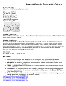 Advanced Molecular Genetics