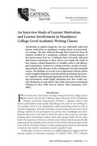 An Interview Study of Learner Motivation and Learner Involvement