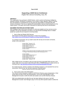 Supporting a SAS® Server Architecture