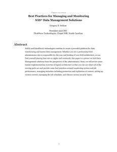 Best Practices for Managing and Monitoring SAS® Data