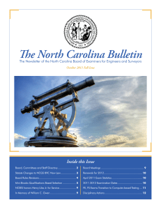 Fall 2011 - North Carolina Board of Examiners for Engineers and