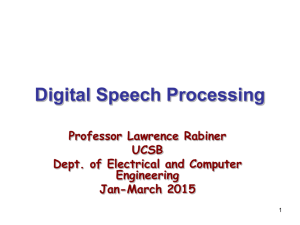 ECE 259 Digital Speech Processing