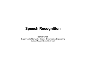 Speech Recognition