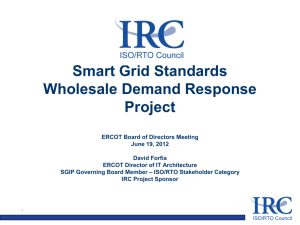Smart Grid Standards Wholesale Demand Response