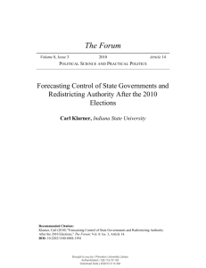 Forecasting Control of State Governments and Redistricting