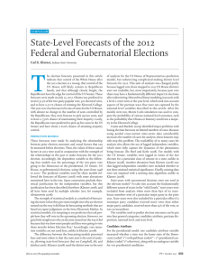 State-Level Forecasts of the 2012 Federal and Gubernatorial Elections