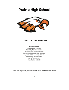 Prairie HS 2015-2016 Student Handbook