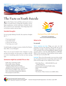 The Facts on Youth Suicide - National Aboriginal Health Organization