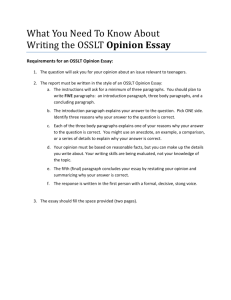What You Need To Know About Writing the OSSLT Opinion Essay