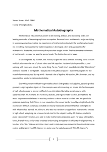 Mathematical Autobiography