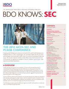 tHe 2012 aICPa seC and PCaob ConFerenCe