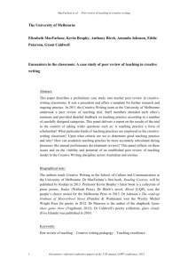 A case study of peer review of teaching in creative writing