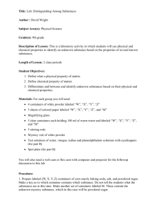 Title: Lab: Distinguishing Among Substances Author : David Wright