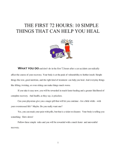 the first 72 hours: 10 simple things that can help