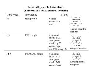 Familial Hypercholesterolemia (FH) exhibits semidominant lethality