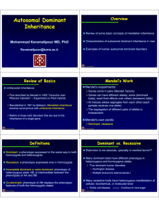 Autosomal Dominant Inheritance