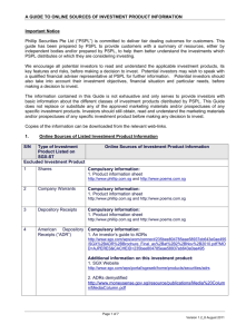 a guide to online sources of investment product information