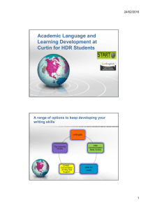 Academic Language and Learning Development at Curtin for HDR