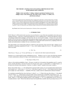 Estimation Strategies Using Variants of Poisson Sampling (Session 4)