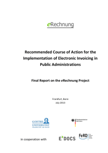 Recommended Course of Action for the Implementation of