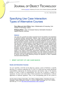 Types of Alternative Courses - The Journal of Object Technology