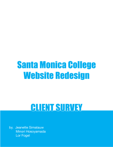 Santa Monica College Website Redesign CLIENT SURVEY