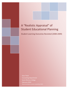 A “Realistic Appraisal” of Student Educational
