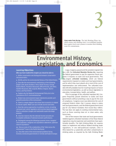 Environmental History, Legislation, and Economics