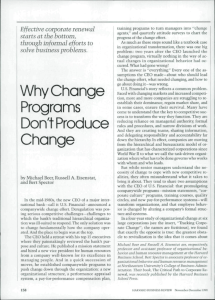 Why Change Programs Dan't Produce Change