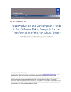 Food Production and Consumption Trends in Sub-Saharan