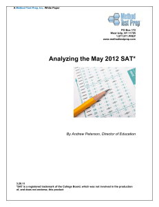 Analyzing the May 2012 SAT