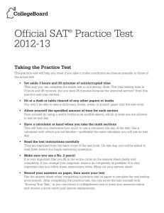 Official SAT® Practice Test 2012-13
