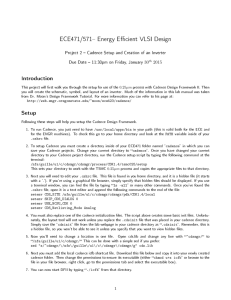 ECE471/571 Energy E cient VLSI Design Introduction Setup