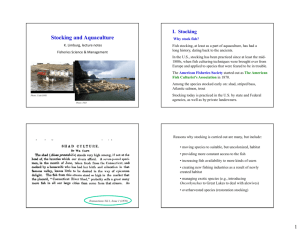 Stocking and Aquaculture K. Limburg, lecture notes