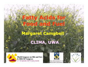 Fatty Acids for Food and Fuel - Australian Oilseeds Federation