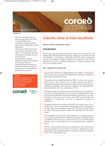 Calorific value of Irish woodfuels