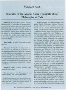 Socrates in the Agora: Some Thoughts about Philosophy as Talk